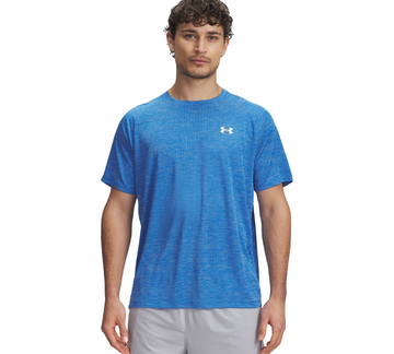 Under Armour Mens Tech Textured Tee Blue White UK S-2XL