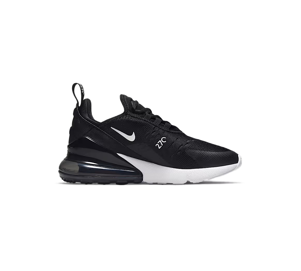 Nike Air Max 270 (GS) Black/Anthracite/White Trainers Shoes UK 3Y-6Y