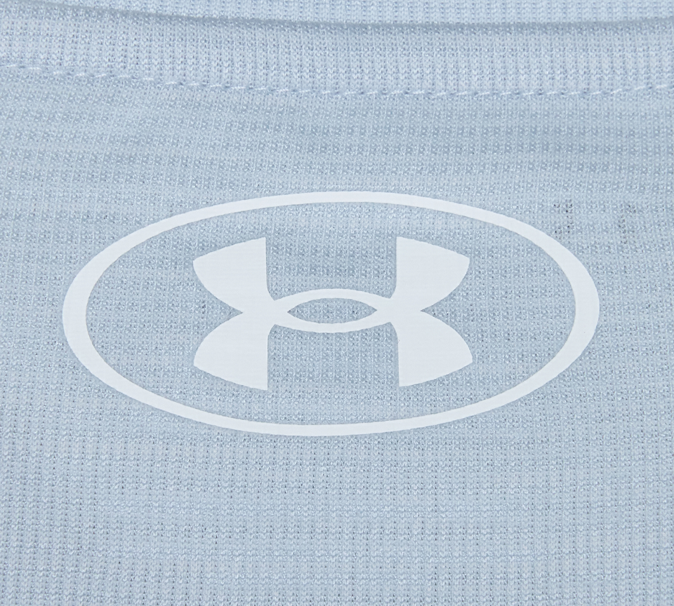 Under Armour Tech Textured Tee Mens Orange Base White Light Blue Blue White Short Sleeve T-Shirt UK S-2XL
