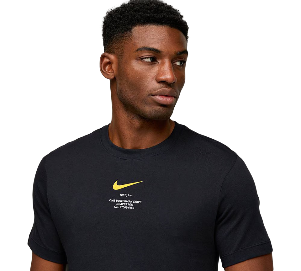 Nike Corporate Address Tee Mens White and Black Short Sleeve Crew Neck T-Shirt UK S-XL
