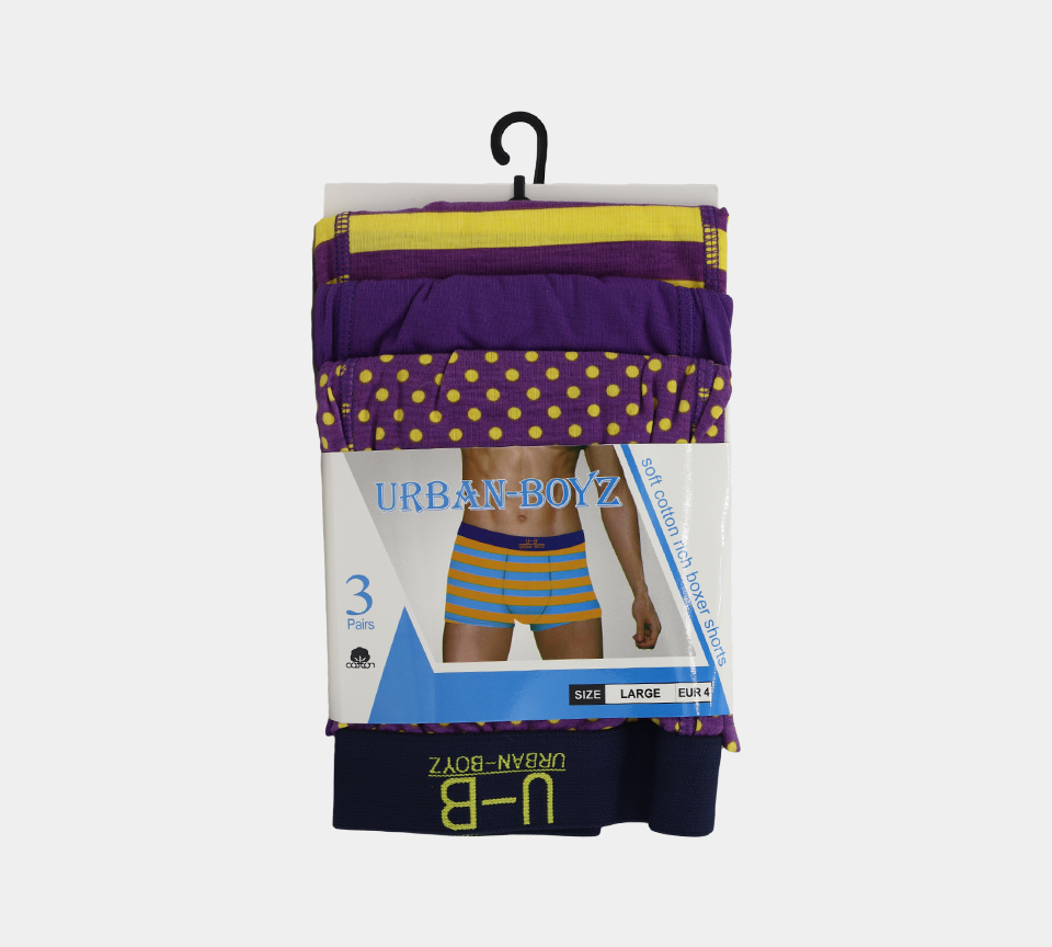 Urban-Boyz Soft Cotton Rich Boxer Shorts S-2XL