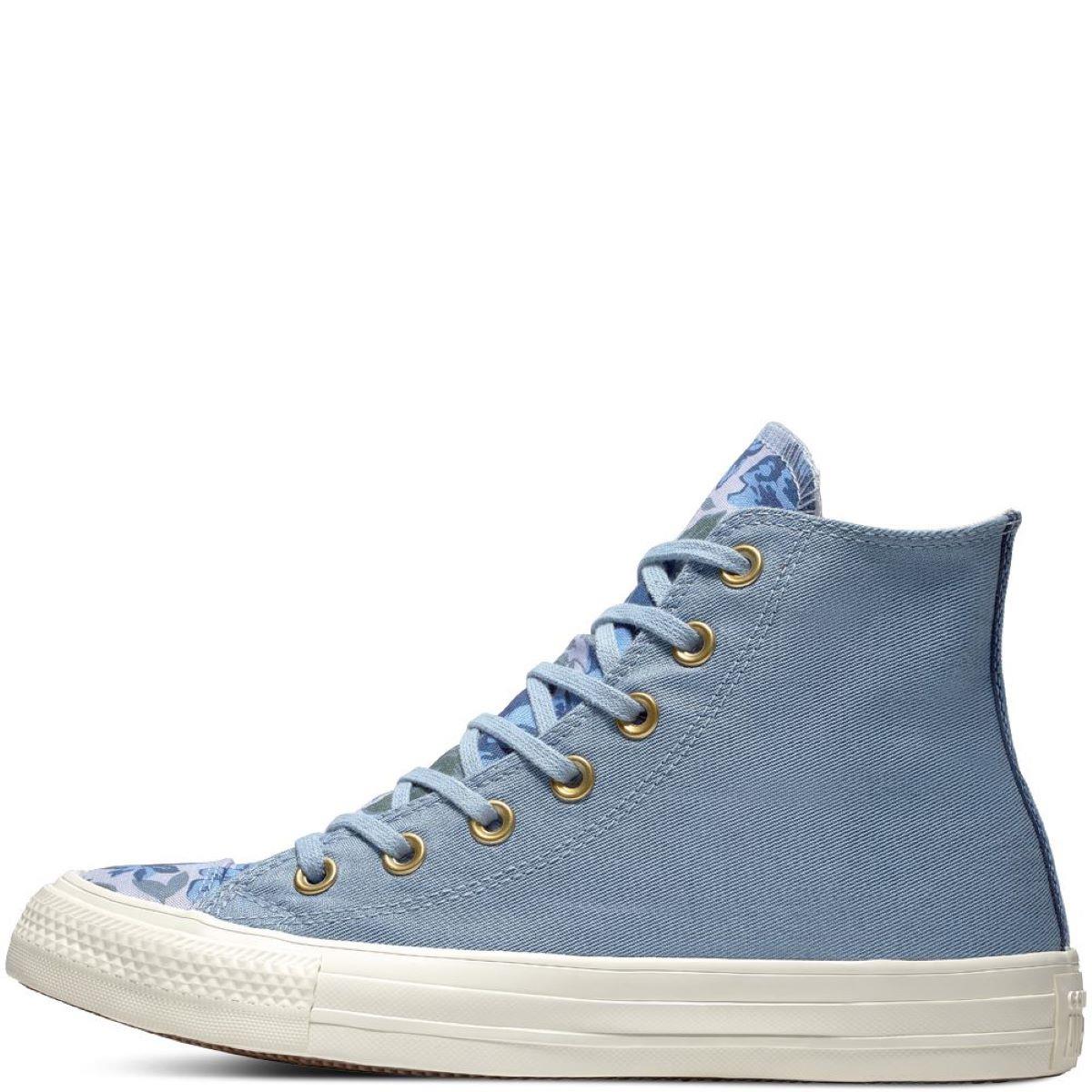 Converse CTAS Washed Denim/Provence Purple Women Shoes UK 3-8