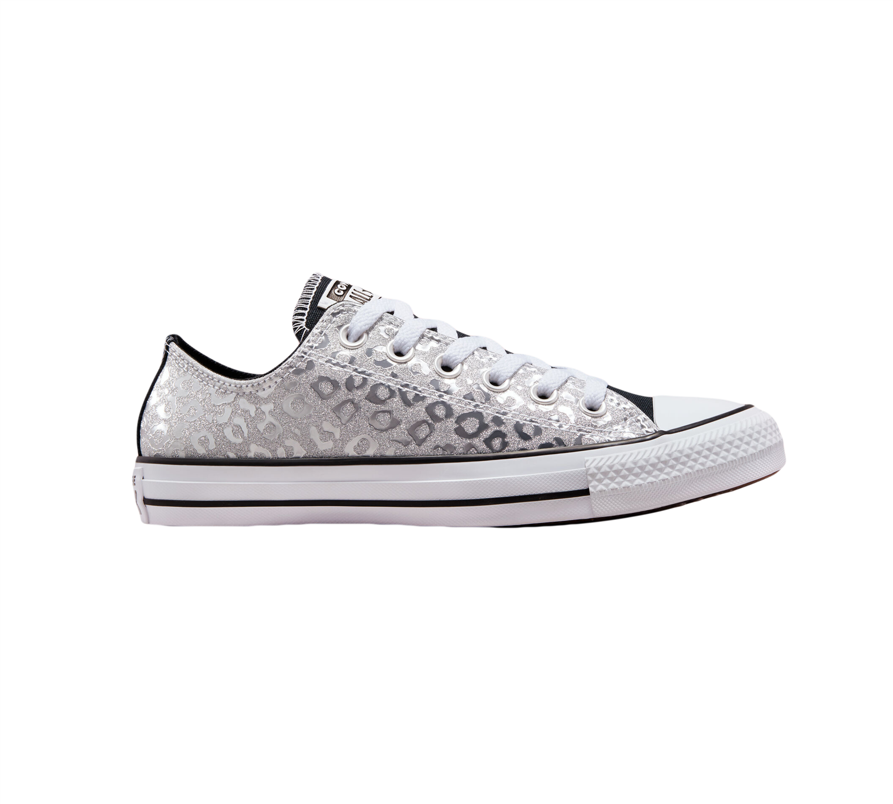 Converse Womens Authentic Glam Chuck Taylor All Star Shoes Silver/White UK 3-8