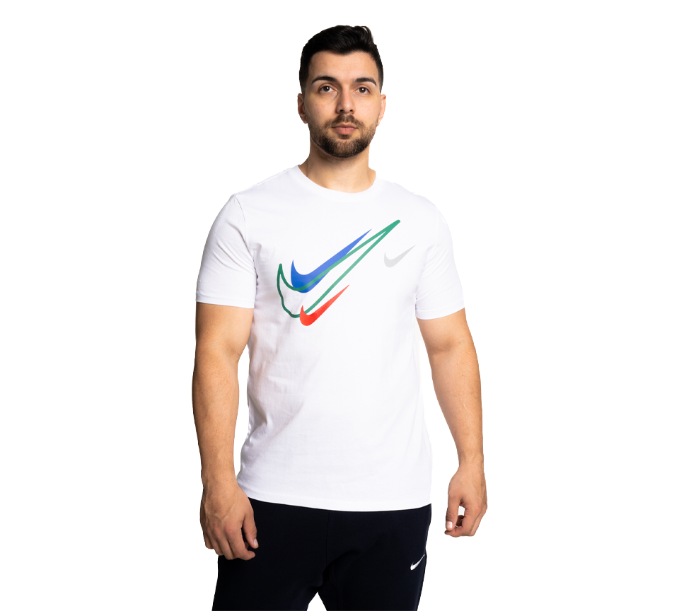 Nike Sportswear Short Sleeve Swoosh Logo T-Shirt Mens White Black Grey Navy Casual UK S-2XL