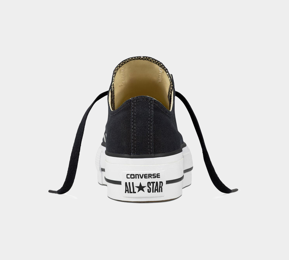 Converse Chuck Taylor All Star Lift Low Canvas Shoes Black UK 3-8