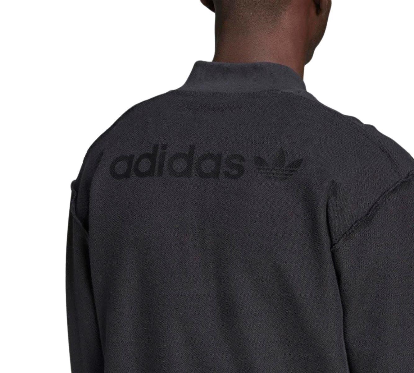 Adidas 100% Cotton Men's Loopback Quarter-Zip HP0417 Sweatshirt Carbon UK XS-L