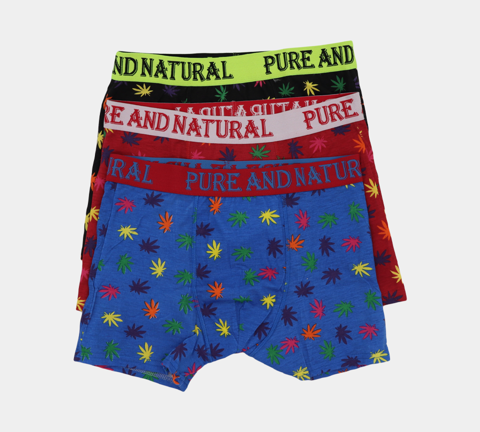 Pure and Natural Soft Cotton Rich Boxer Shorts 3 Pack - UK S-XL