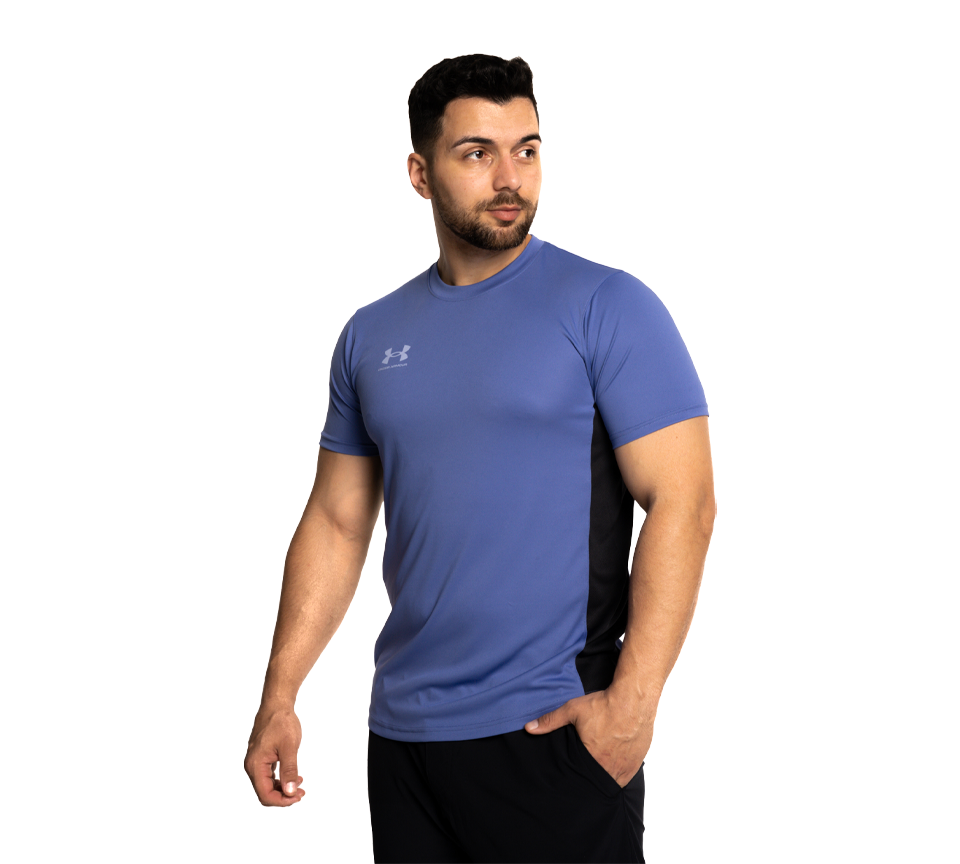 Under Armour Challenger Training T-Shirt Mens Midnight Navy and Starlight Gym Tee UK S-2XL