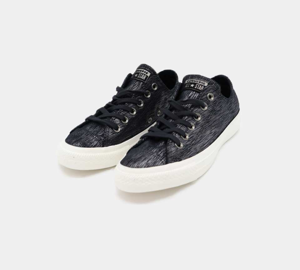 Converse Chuck Taylor All Star Ox Womens Trainers Metallic Black UK 3-8