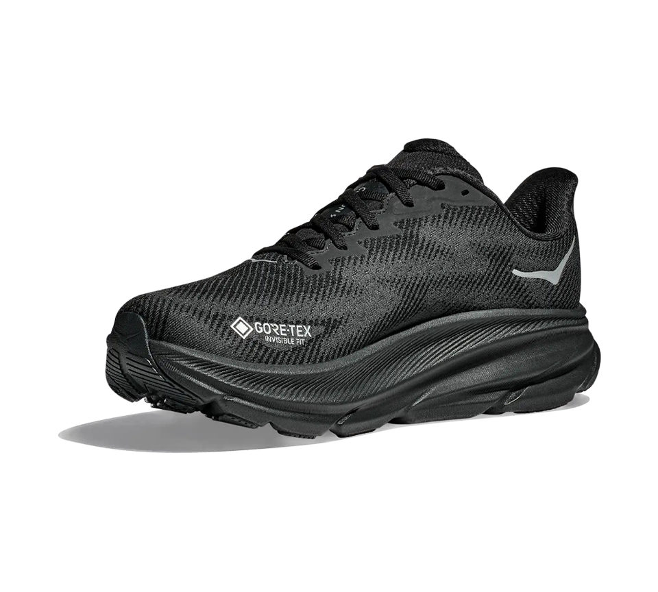 HOKA Clifton 9 GORE-TEX Triple Black Mens Running Shoes Trainers UK 4-8