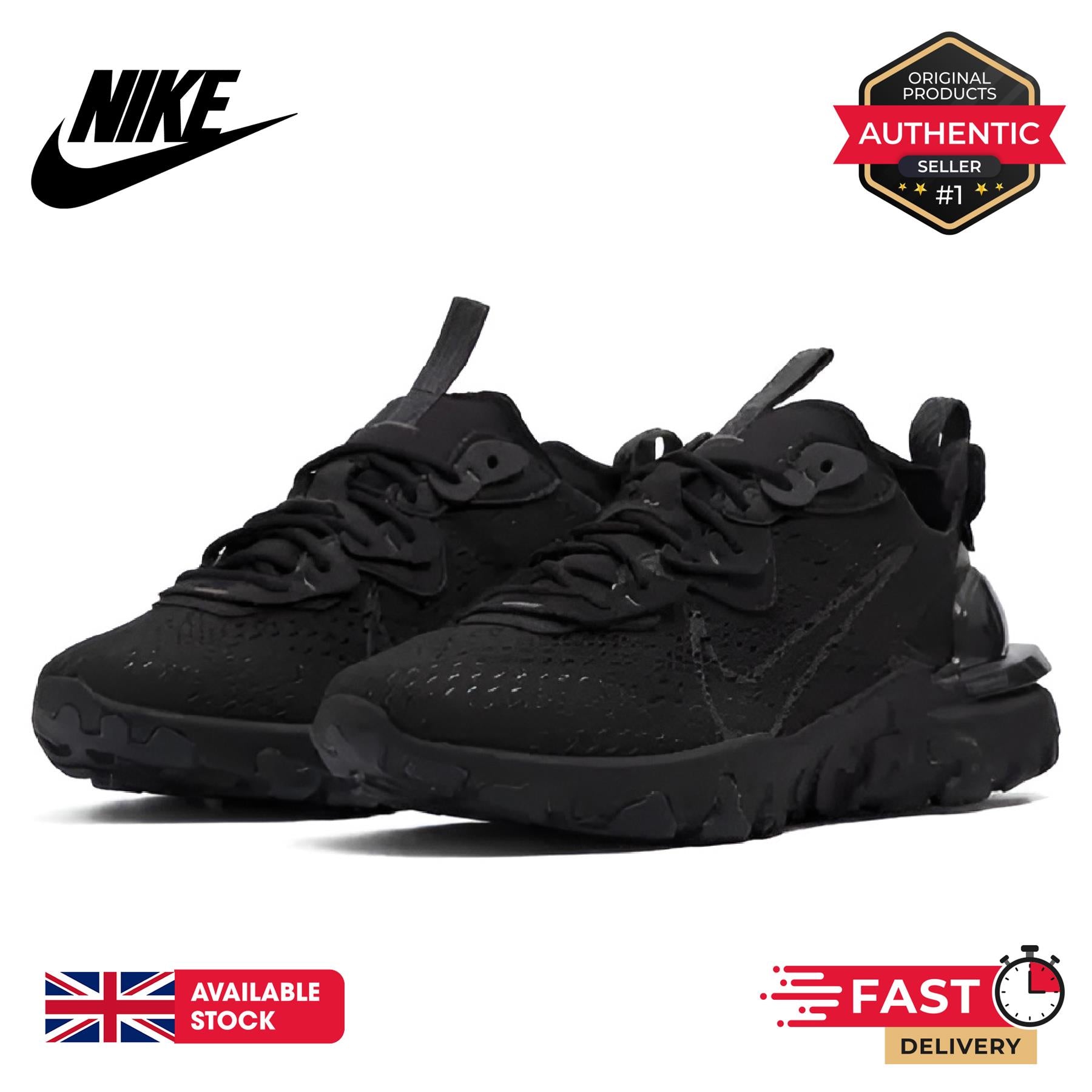 Nike React Vision Trainers Black/Anthracite Black UK 7-11