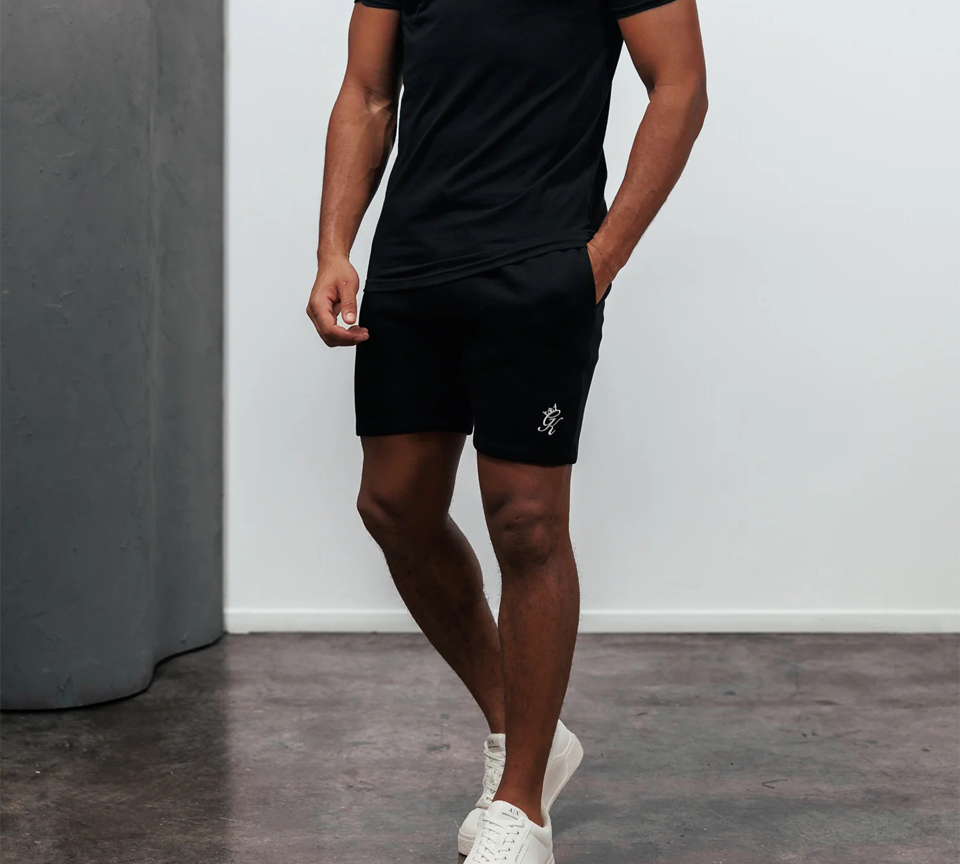 Gym King Fundamental Fleece Shorts Black Mens Slim Fit Casual Shorts S-2XL