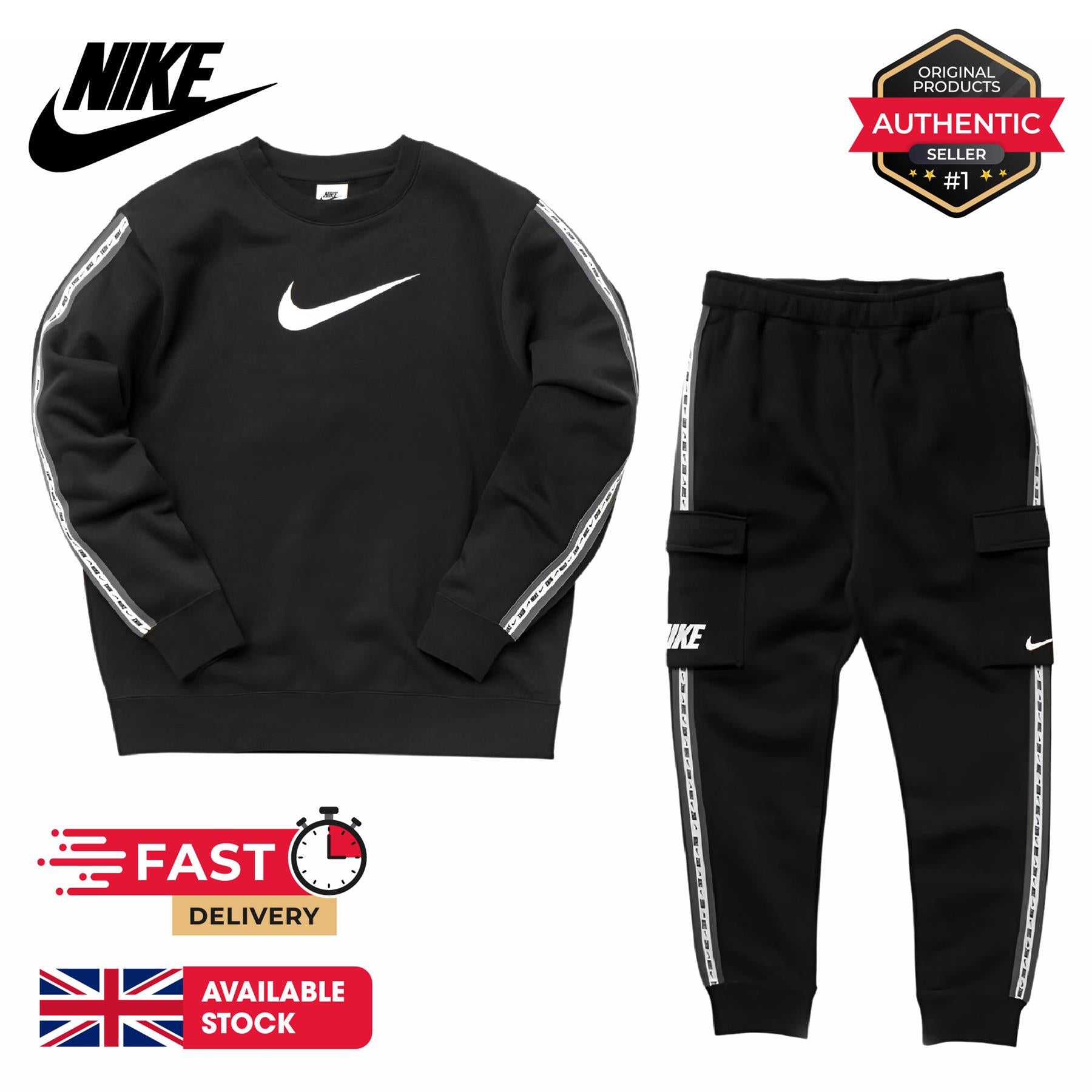 Nike Repeat Sweatshirt Black UK S-XL