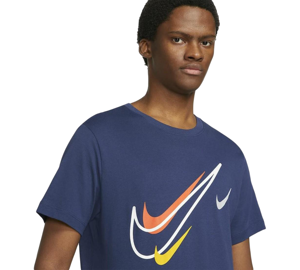 Nike Sportswear Short Sleeve Swoosh Logo T-Shirt Mens White Black Grey Navy Casual UK S-2XL