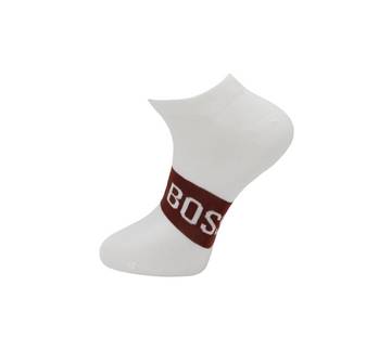 Hugo Boss Two-Pack Cotton Blend Ankle Socks White/Brown UK 5.5-11