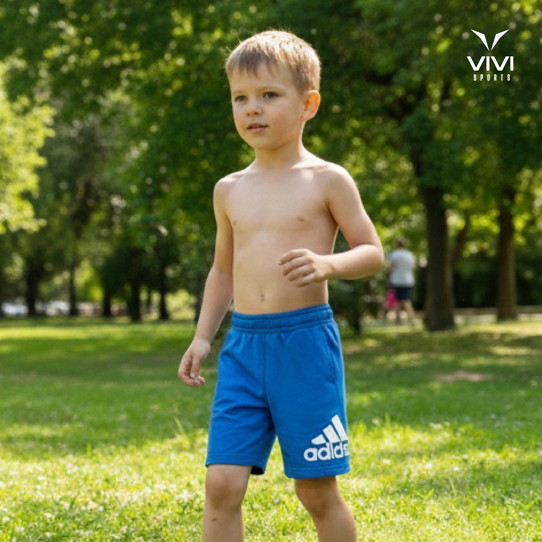 Adidas Kids Training Workout Sport Gym Shorts with Pockets Blue - 2XS-L