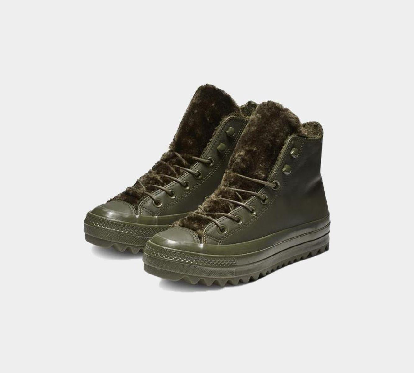 Converse CTAS Lift Ripple Utility Green Womens Shoes UK 3-8