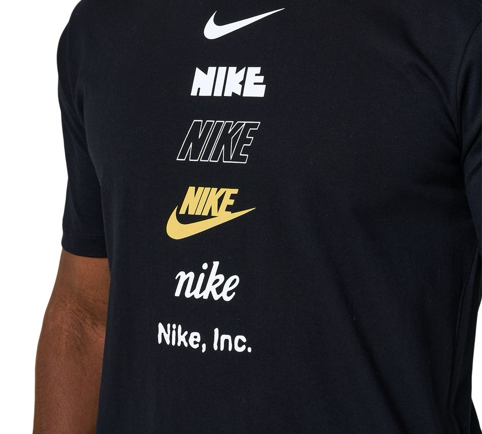 Nike Stack Logo Tee Mens Black and White Short Sleeve Crew Neck T-Shirt UK S-2XL