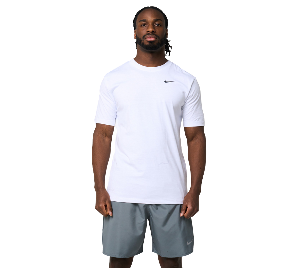 Nike Dri-FIT Tee Mens White Short Sleeve Crew Neck Training T-Shirt UK S-2XL