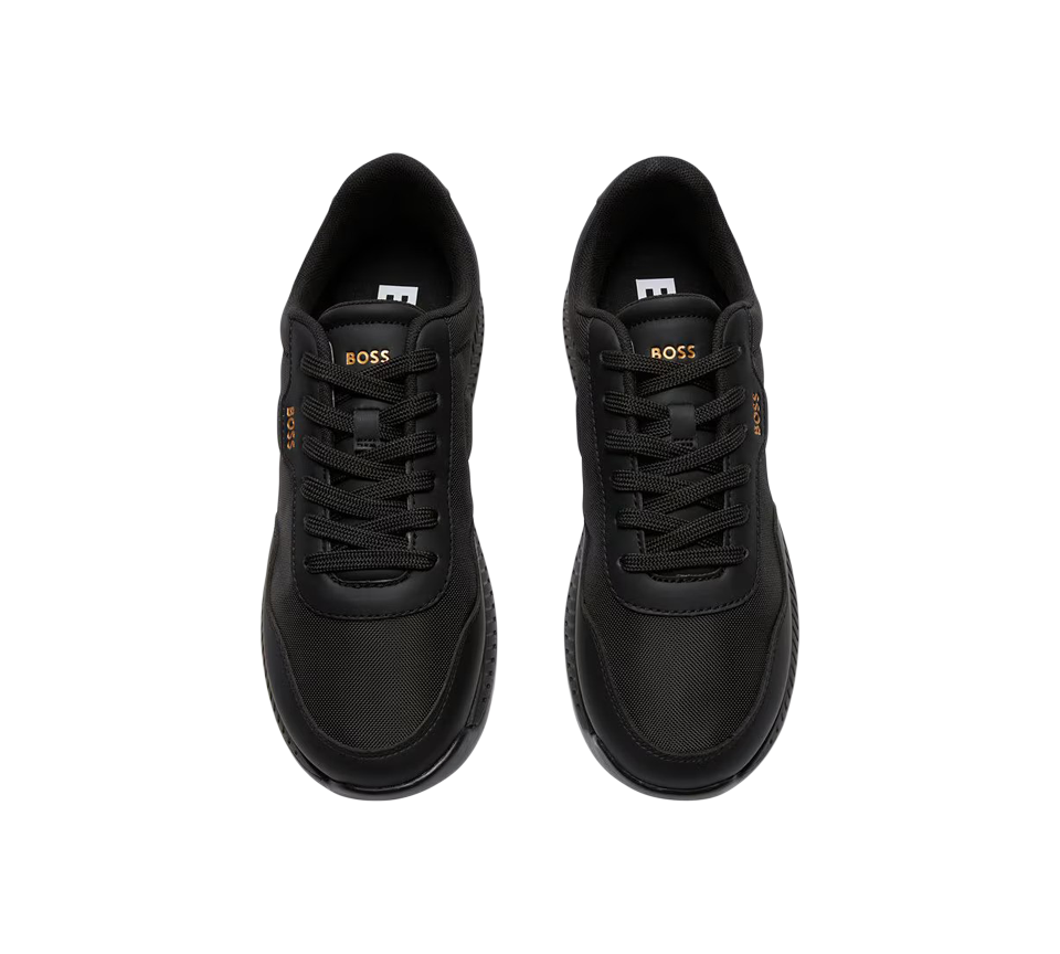 Hugo Boss Titanium Mens Trainers Black Dark Blue Casual Sneakers