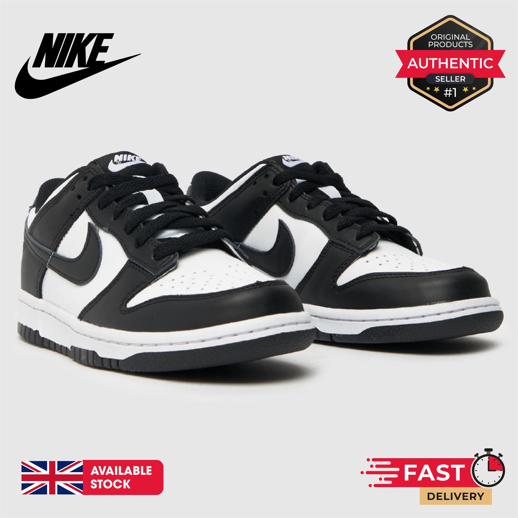 Nike Dunk Low (GS) White Black UK 3-6