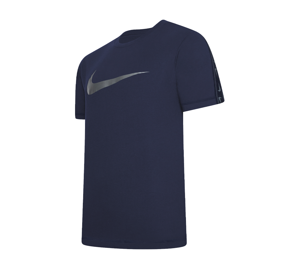 Nike Repeat Tee Mens Blue Reflect Silver Short Sleeve Crew Neck T-Shirt UK S-XL
