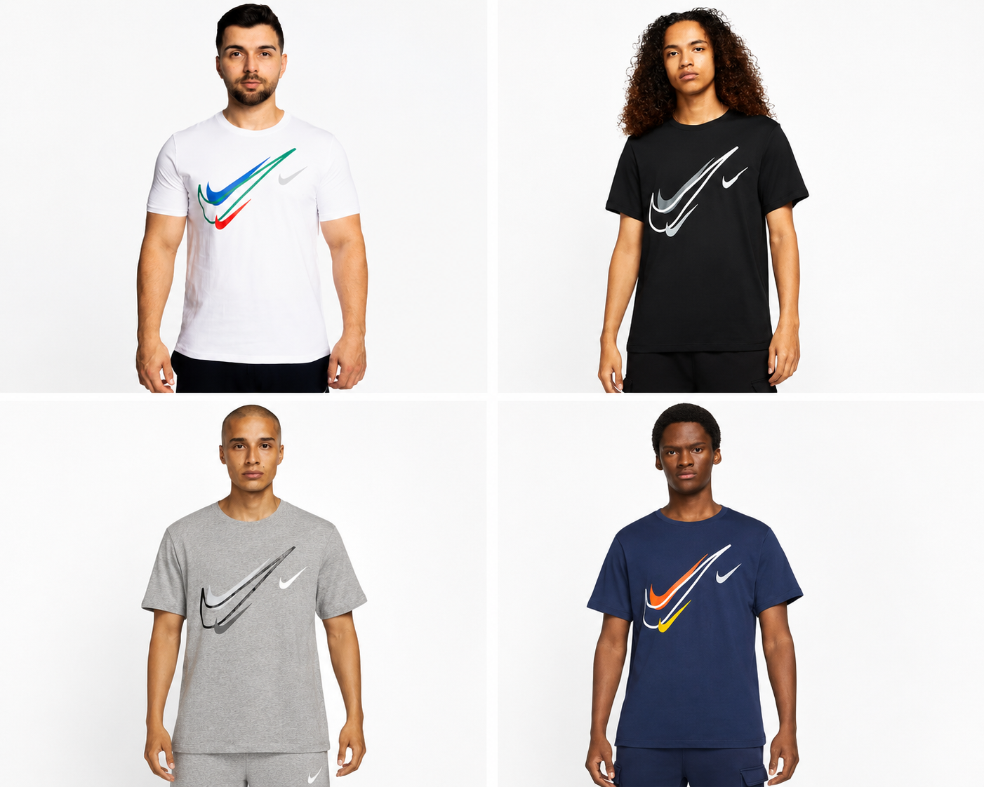 Nike Sportswear Short Sleeve Swoosh Logo T-Shirt Mens White Black Grey Navy Casual UK S-2XL