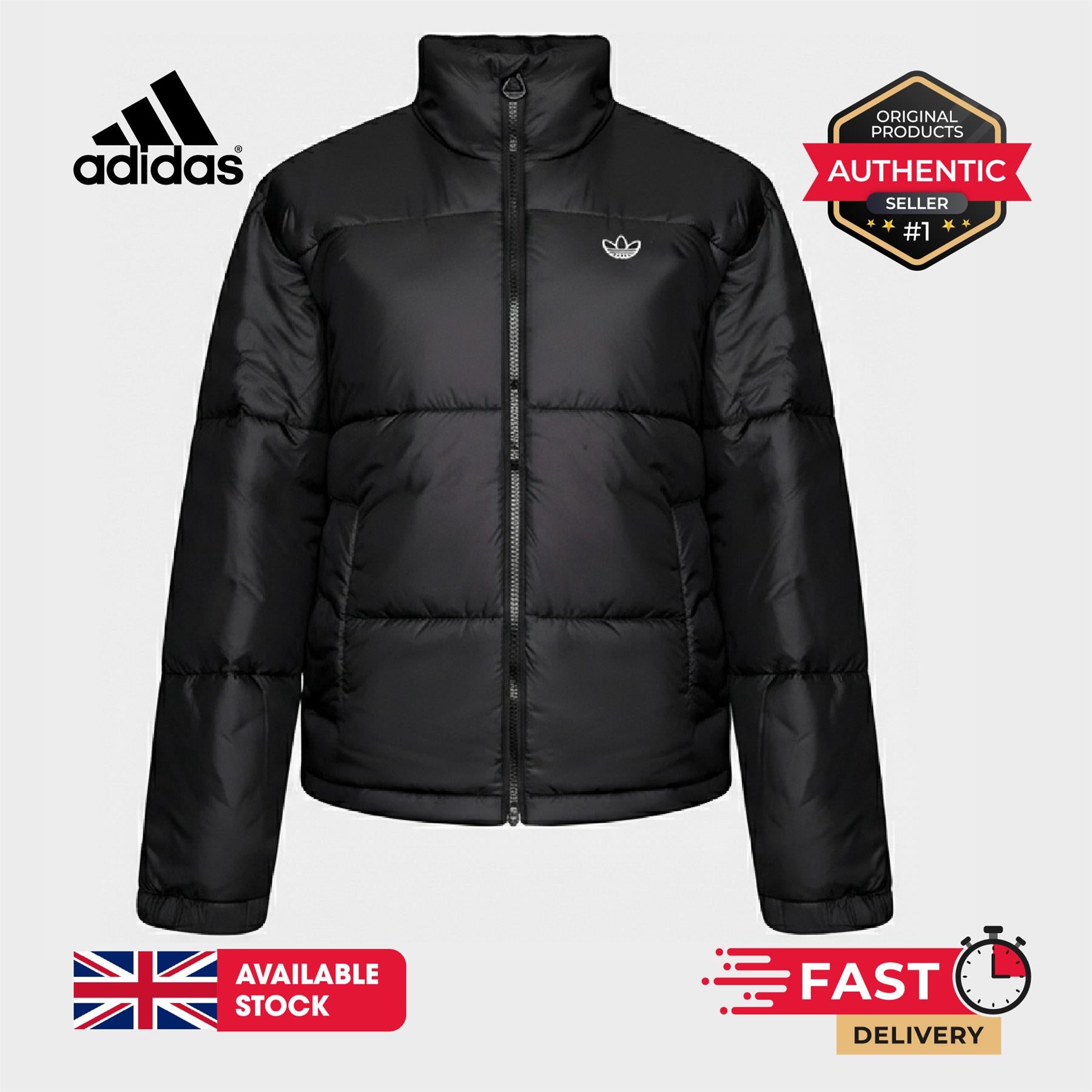 Adidas Originals Short Puffer Padded Womens Jacket Black XS-XL (UK 6-16)