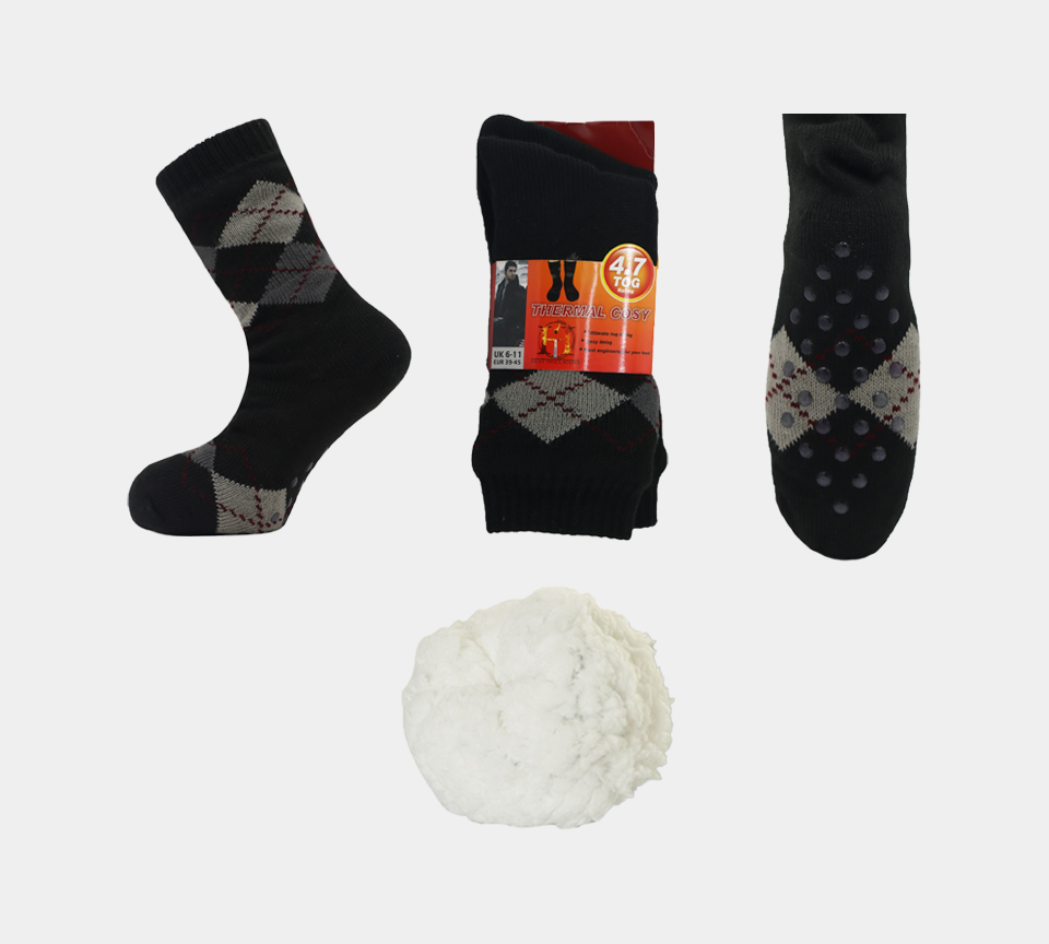 Mens 4.7 TOG Thermal Fleece Sherpa Lining Socks Multi Colour Options UK 6-11