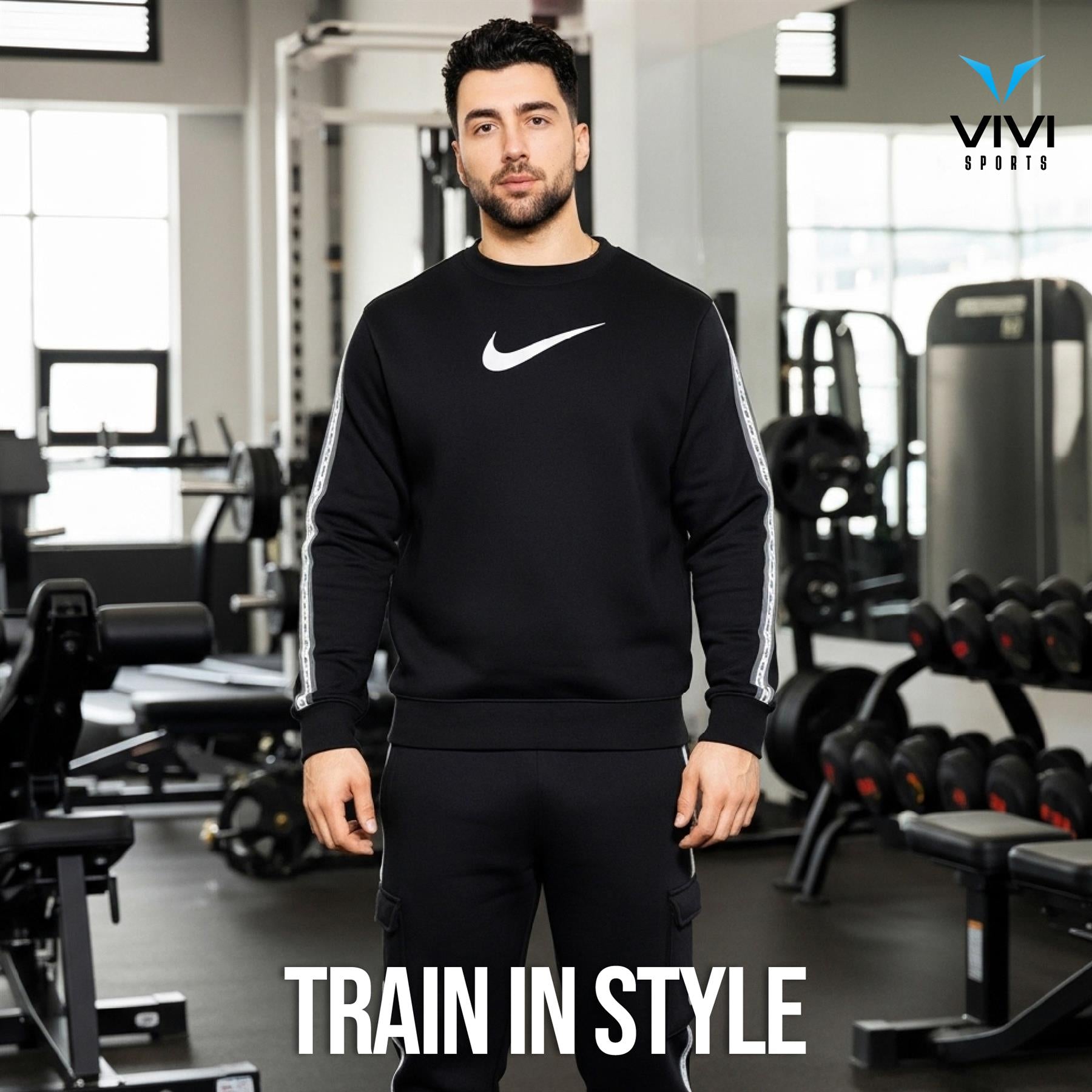 Nike Repeat Sweatshirt Black UK S-XL