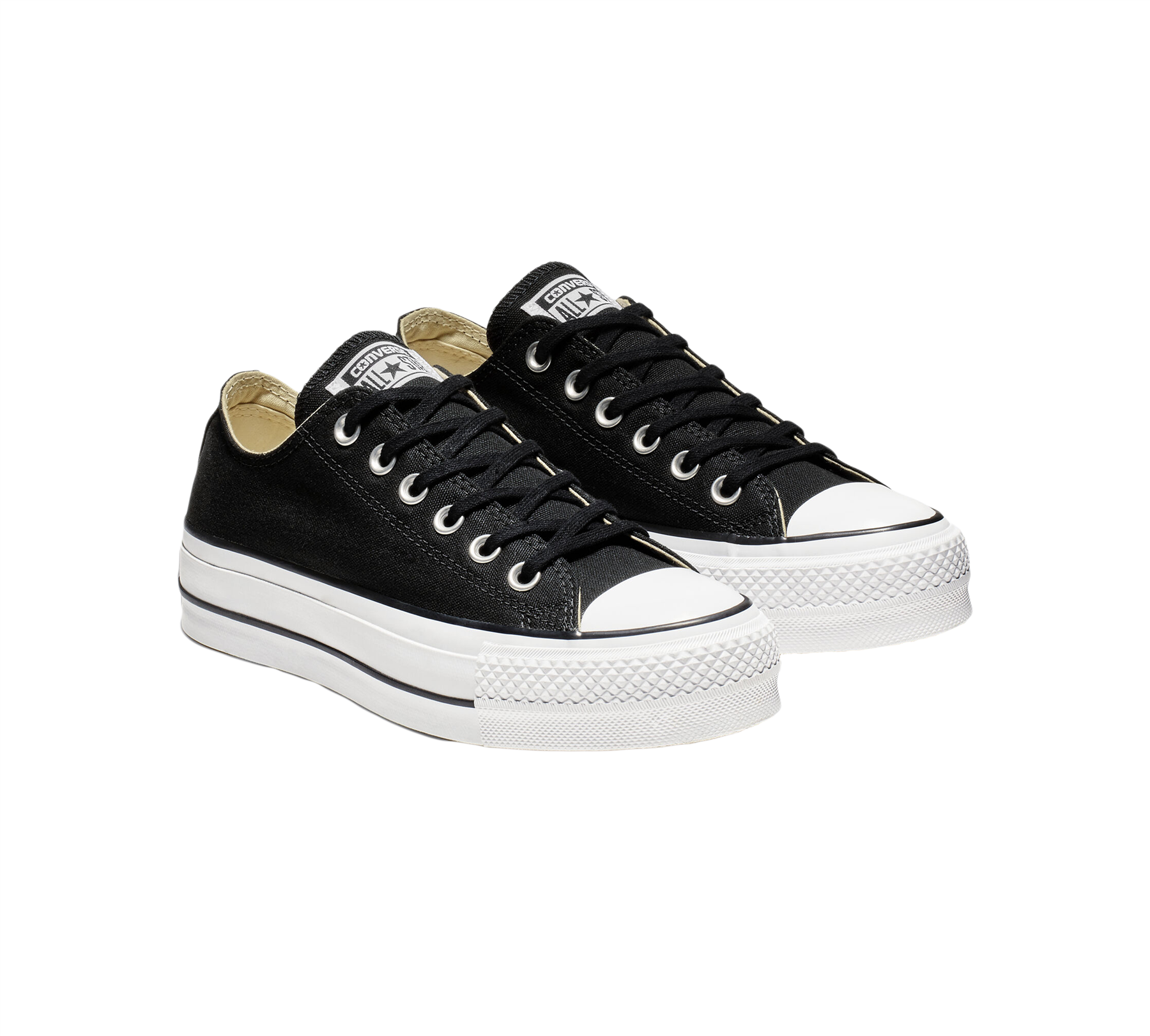 Converse Chuck Taylor All Star Lift Low Canvas Shoes Black UK 3-8