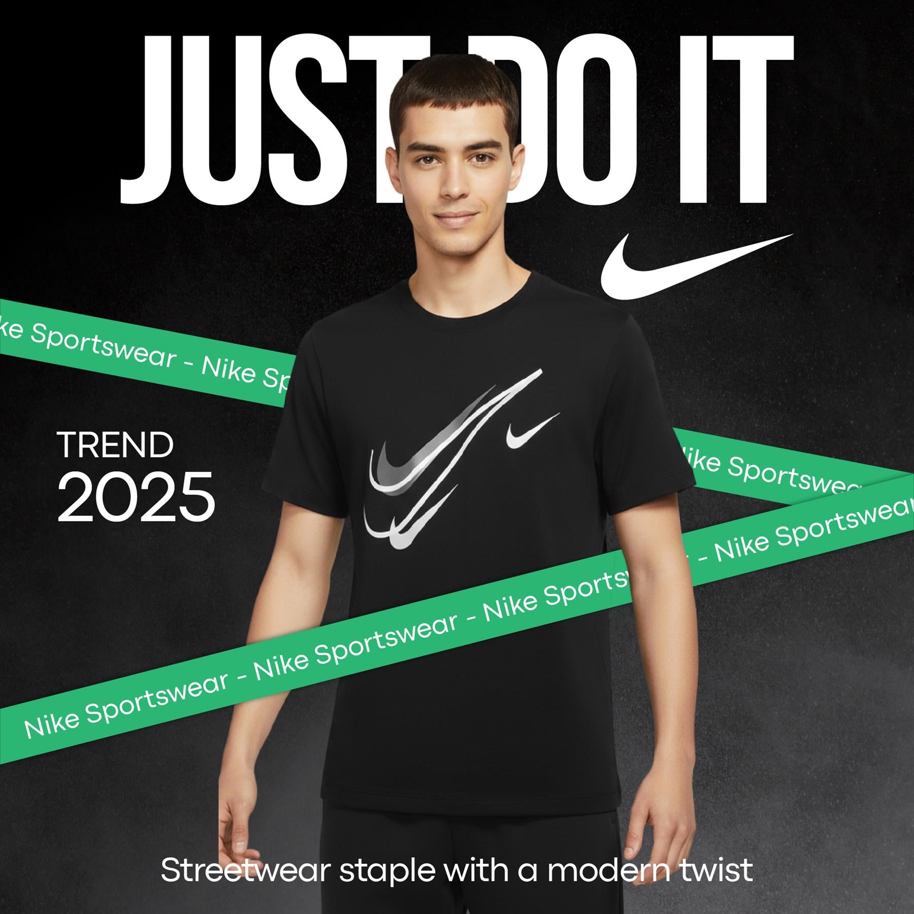 Nike Sportswear Short Sleeve Swoosh Logo T-Shirt Mens White Black Grey Navy Casual UK S-2XL