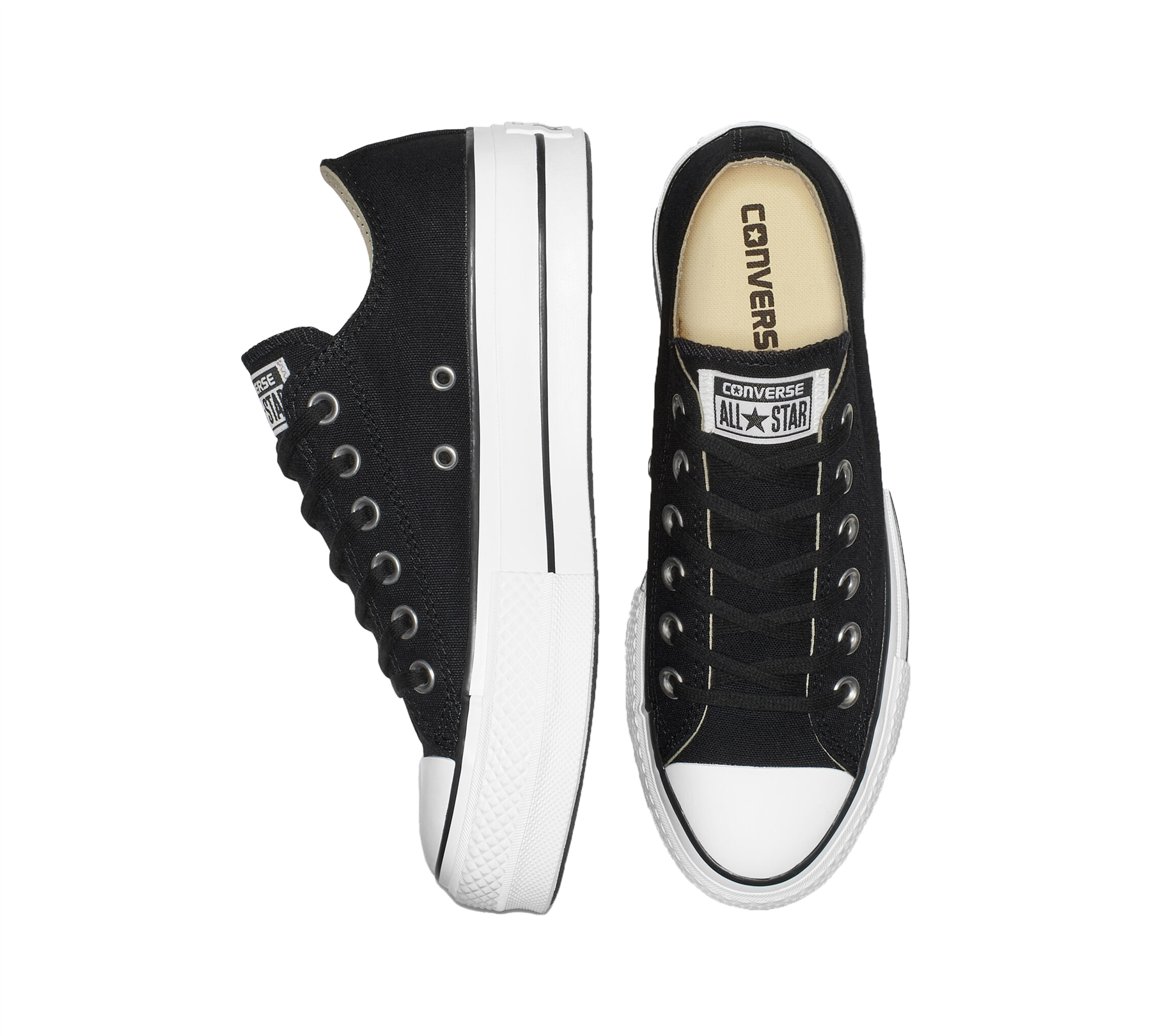 Converse Chuck Taylor All Star Lift Low Canvas Shoes Black UK 3-8