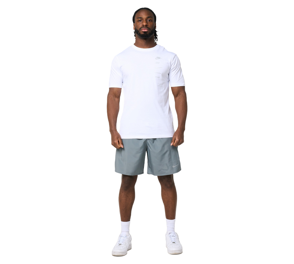 Nike Multi Logo Tee Mens White Grey Blue Short Sleeve Crew Neck T-Shirt UK S-2XL