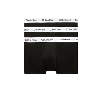 Calvin Klein 3 Pack Low Rise Trunks Cotton Stretch Black UK S-XL