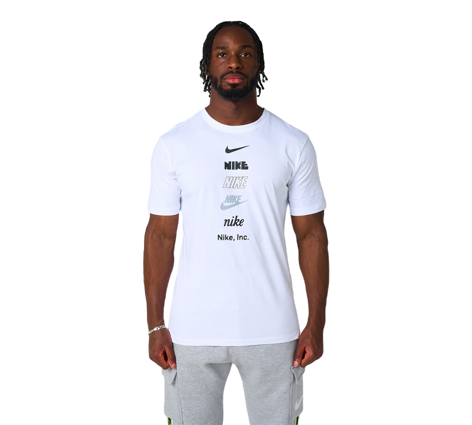 Nike Stack Logo Tee Mens Black and White Short Sleeve Crew Neck T-Shirt UK S-2XL