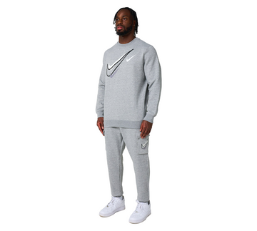 Nike Mens Sportswear Multi Swoosh Fleece Sweatshirt Grey UK S-2XL