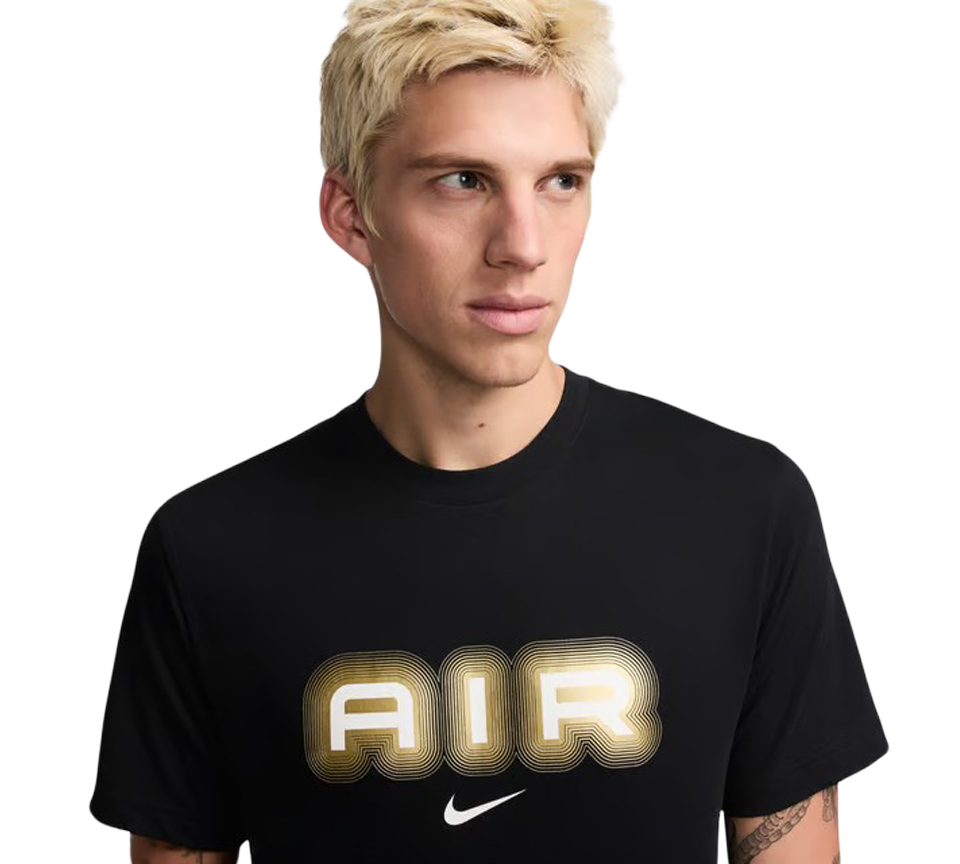 Nike Air Graphic Logo Tee Mens Black and White Short Sleeve Crew Neck T-Shirt UK S-2XL