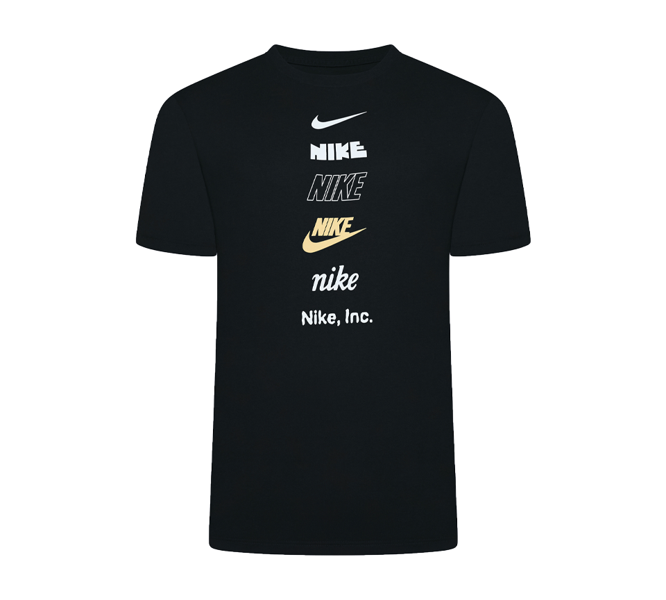 Nike Stack Logo Tee Mens Black and White Short Sleeve Crew Neck T-Shirt UK S-2XL