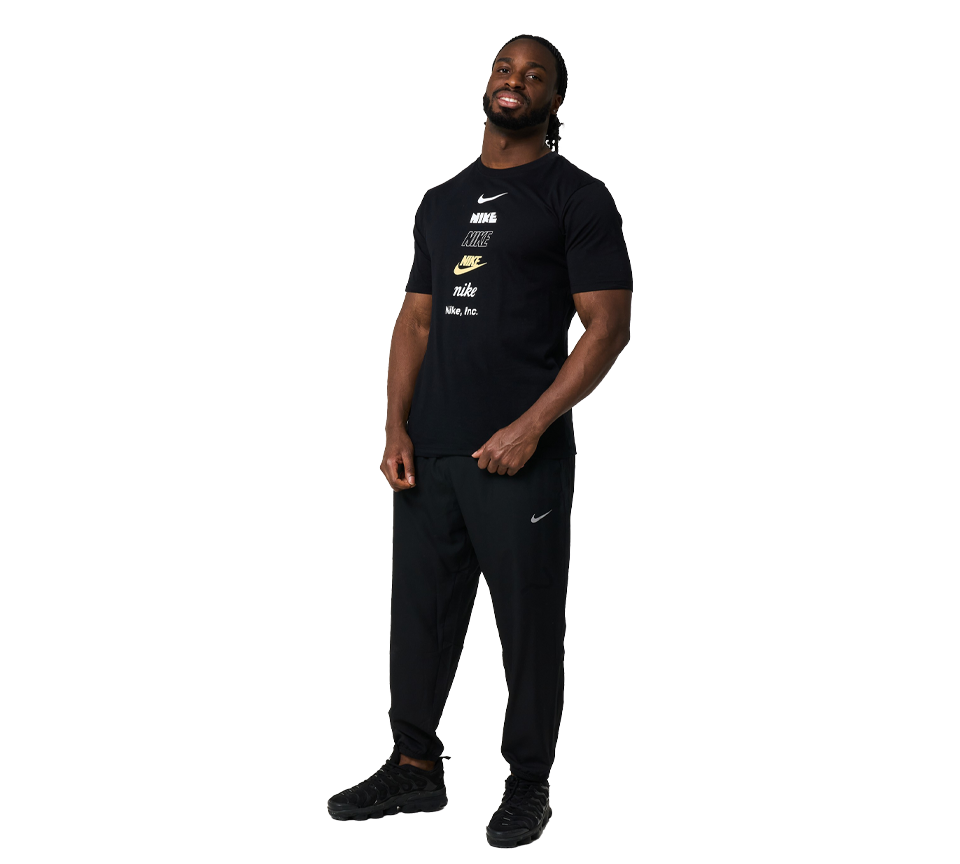 Nike Stack Logo Tee Mens Black and White Short Sleeve Crew Neck T-Shirt UK S-2XL