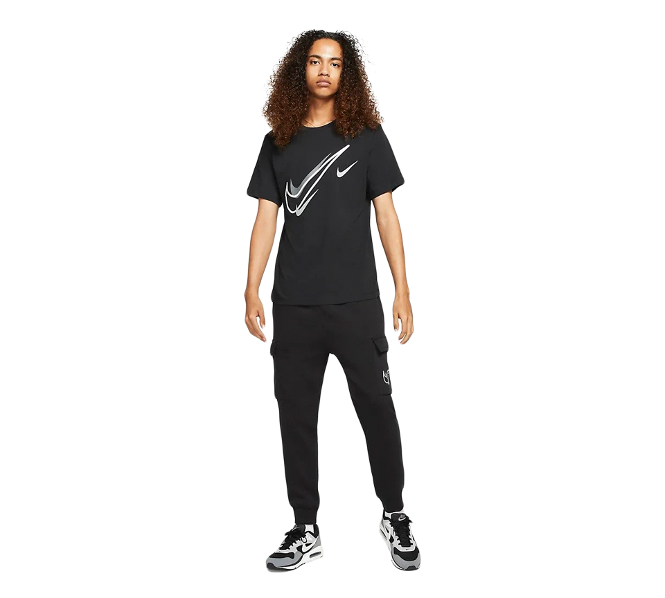 Nike Sportswear Short Sleeve Swoosh Logo T-Shirt Mens White Black Grey Navy Casual UK S-2XL