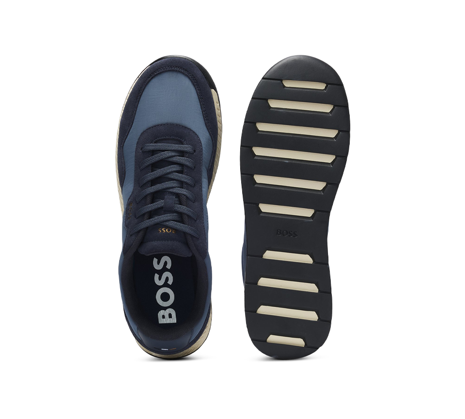 Hugo Boss Titanium Mens Trainers Black Dark Blue Casual Sneakers