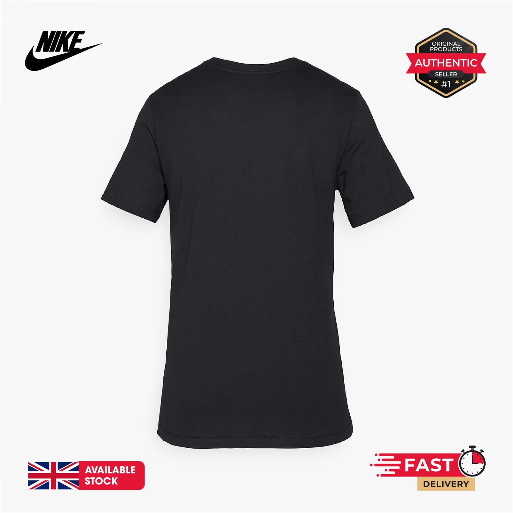 Nike Court SwooshMoto Logo Tee Mens Black and Grey Short Sleeve Crew Neck T-Shirt UK S-2XL