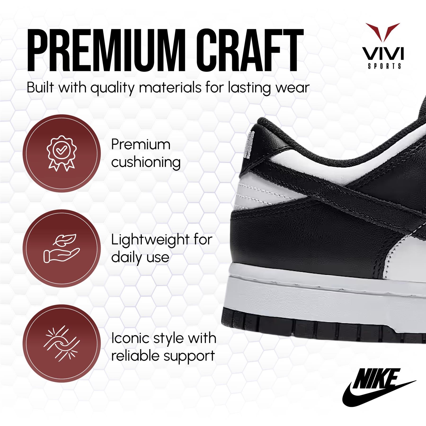 Nike Dunk Low (GS) White Black UK 3-6