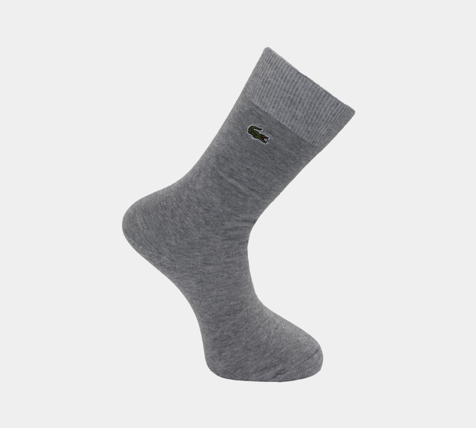 Lacoste Mens Cotton Jersey Blend Socks Grey Chine UK 3.5-11