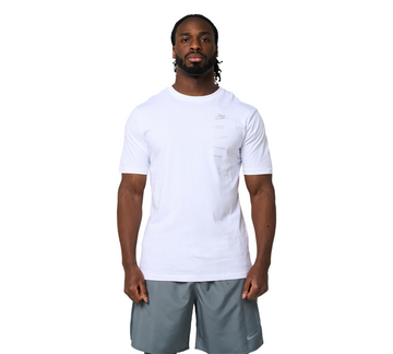 Nike Multi Logo Tee Mens White Grey Blue Short Sleeve Crew Neck T-Shirt UK S-2XL